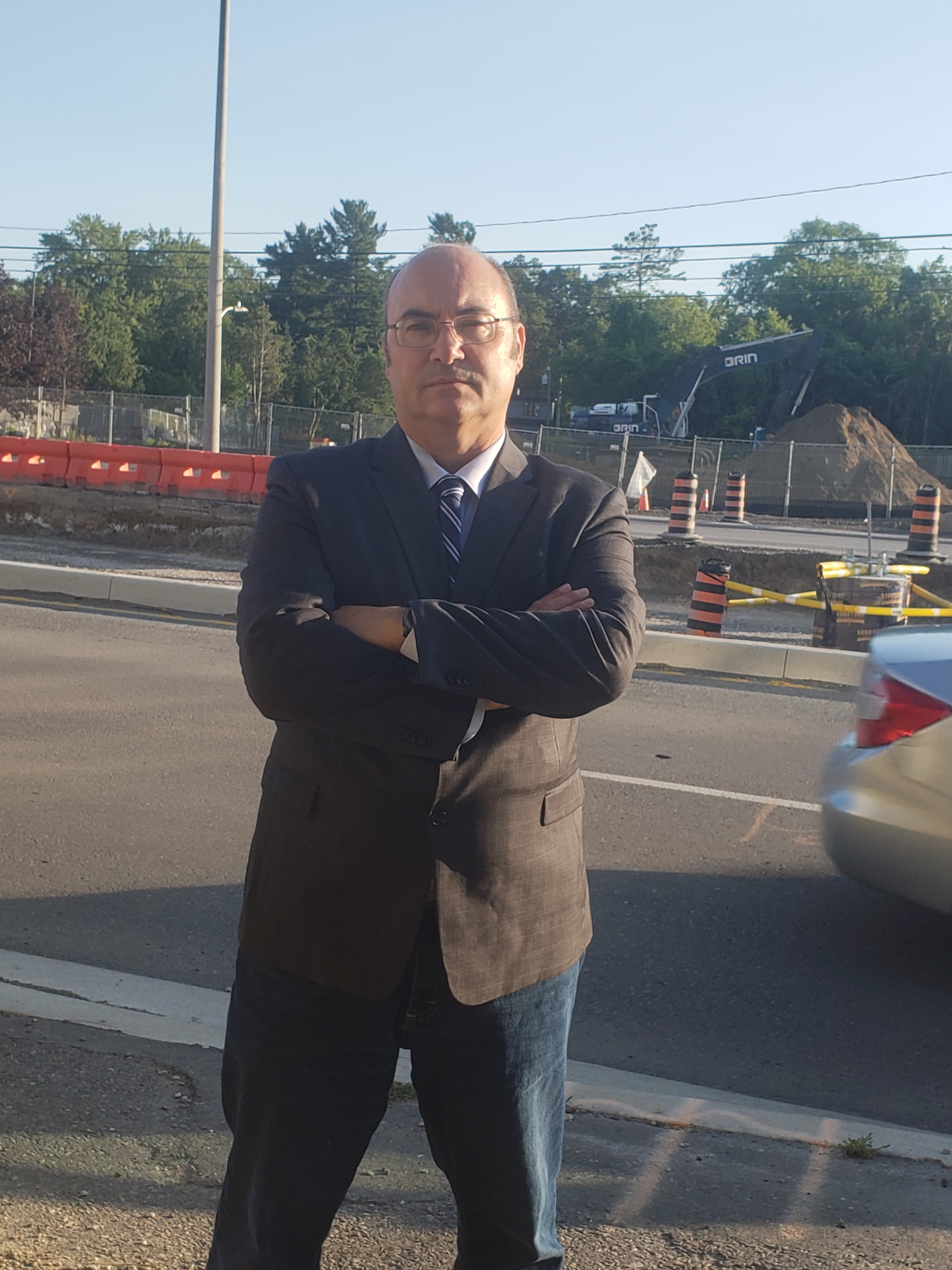 George Tavares at a Ward 7 construction site, Mississauga