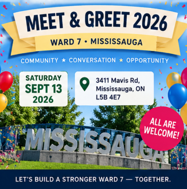 Meet & Greet 2026 event poster — September 13, 3411 Mavis Rd, Mississauga
